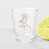 Aangepaste naam Regenboog Eenhoorn Werk Bestie Shot Glas (Achterkant)