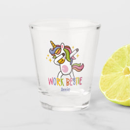 Aangepaste naam Regenboog Eenhoorn Werk Bestie Shot Glas