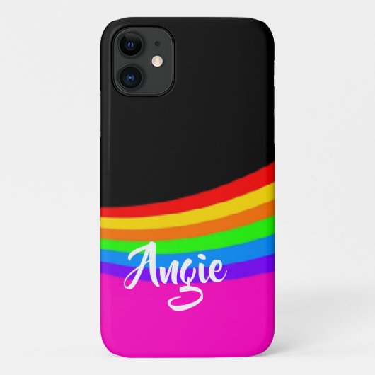 Aangepaste naam regenboog gevlekt Case-Mate iPhone case (Achterkant)
