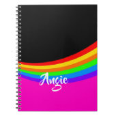 Aangepaste naam regenboog gevlekt notitieboek (Voorkant)