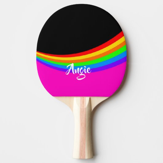 Aangepaste naam regenboog gevlekt tafeltennisbatje (Voorkant)