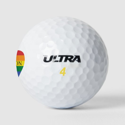 Aangepaste naam regenboog hart golfballen (Logo)