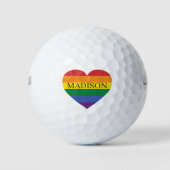 Aangepaste naam regenboog hart golfballen (Voorkant)