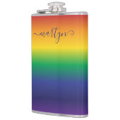 Aangepaste naam Regenboog kleur Stripes Heupfles (Links)