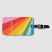 Aangepaste naam Regenboog kleuren Bagagelabel (Voorkant (horizontaal))