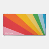 Aangepaste naam Regenboog kleuren Bureaumat (Voorkant)