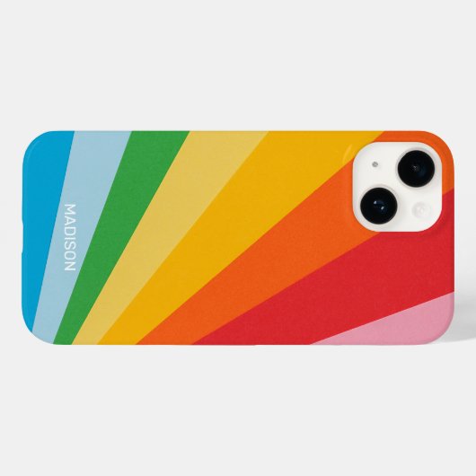 Aangepaste naam Regenboog kleuren Case-Mate iPhone Case (Achterkant (horizontaal))