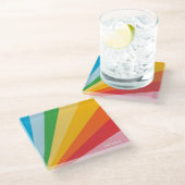 Aangepaste naam Regenboog kleuren Glazen Onderzetter (Schuin)