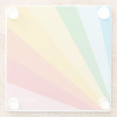 Aangepaste naam Regenboog kleuren Glazen Onderzetter (Achterkant)