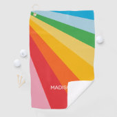 Aangepaste naam Regenboog kleuren Golfhanddoek (Insitu)