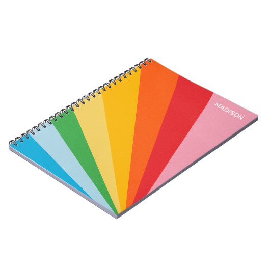 Aangepaste naam Regenboog kleuren Notitieboek (Linkerzijde)