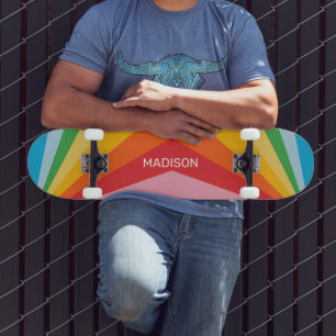 Aangepaste naam Regenboog kleuren Persoonlijk Skateboard