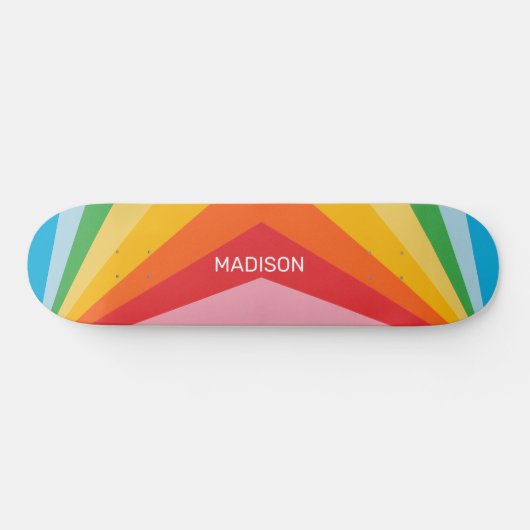 Aangepaste naam Regenboog kleuren Persoonlijk Skateboard (Horizontaal)