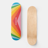 Aangepaste naam Regenboog kleuren Persoonlijk Skateboard (Voorkant)