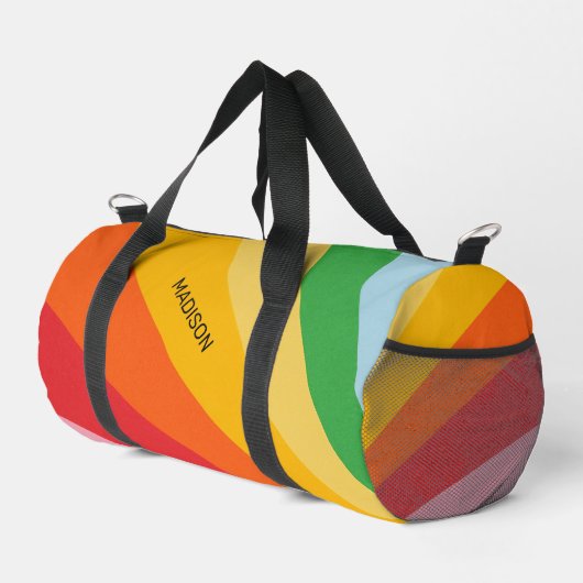 Aangepaste naam Regenboog kleuren Plunjezak (Rechterhoek)