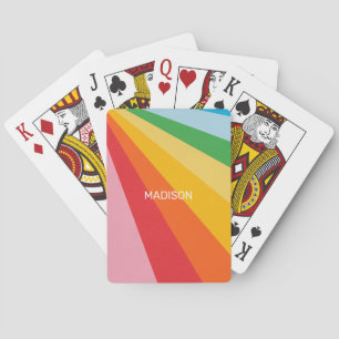 Aangepaste naam Regenboog kleuren Pokerkaarten