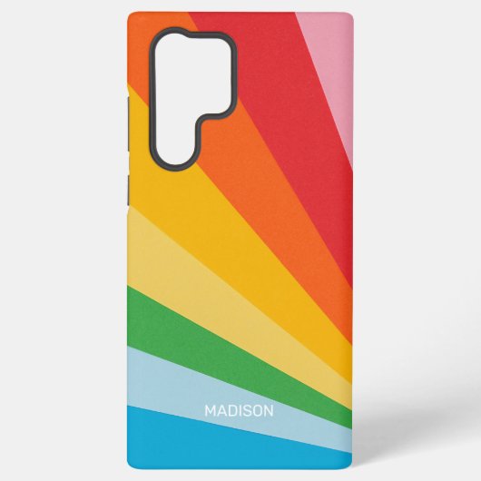 Aangepaste naam Regenboog kleuren Samsung Galaxy Hoesje (Achterkant)