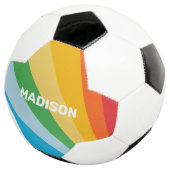 Aangepaste naam Regenboog kleuren Voetbal (Drie kwart)