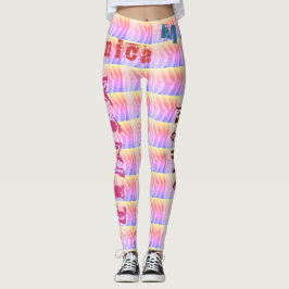 Aangepaste naam Regenboog Leggings