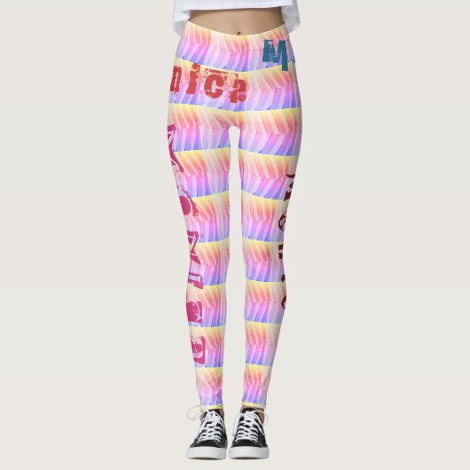 Aangepaste naam Regenboog Leggings (Voorkant)