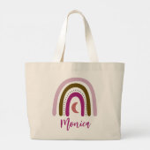 Aangepaste naam Regenboog stijlvol Grote Tote Bag (Achterkant)