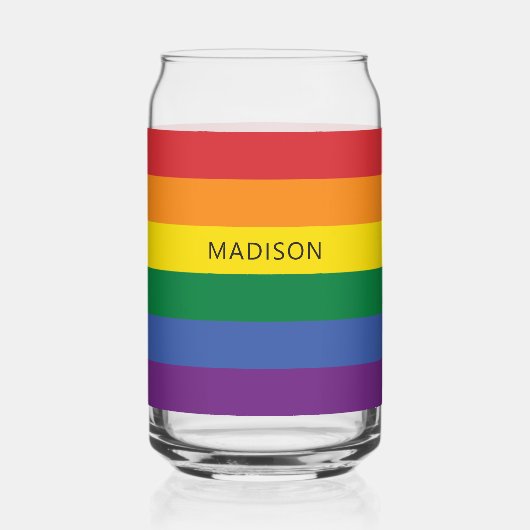 Aangepaste naam Regenboog Vlag Blikvorm Glas (Voorkant)