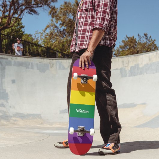 Aangepaste naam Regenboog Vlag Persoonlijk Skateboard (Buiten 2)