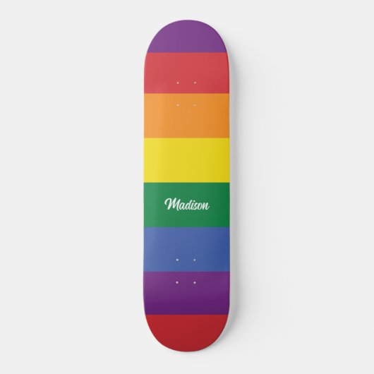 Aangepaste naam Regenboog Vlag Persoonlijk Skateboard (Voorkant)