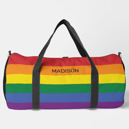Aangepaste naam Regenboog Vlag Plunjezak (Voorkant)