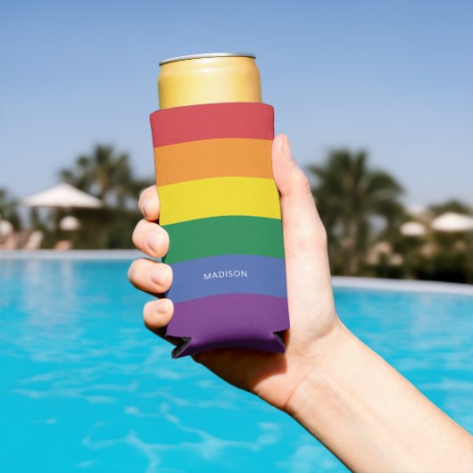 Aangepaste naam Regenboog Vlag Seltzer Blikjeskoeler (Insitu Zwembad)