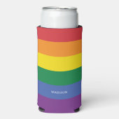 Aangepaste naam Regenboog Vlag Seltzer Blikjeskoeler (Seltzer Voorkant)