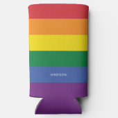 Aangepaste naam Regenboog Vlag Seltzer Blikjeskoeler (Achterkant)