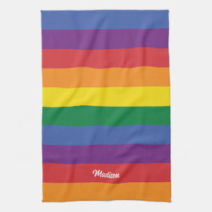 Aangepaste naam Regenboog Vlag Theedoek
