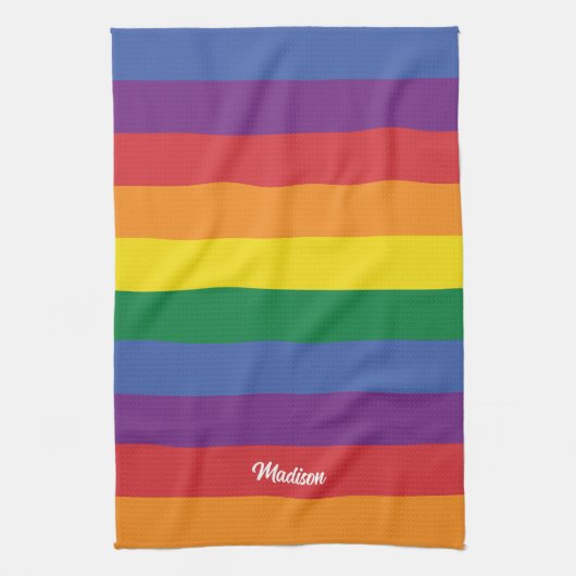 Aangepaste naam Regenboog Vlag Theedoek (Verticaal)