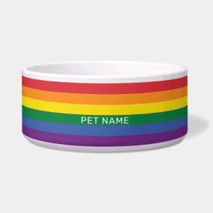 Aangepaste naam Regenboog Vlag Voerbakje