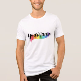 Aangepaste naam Regenboog Waterverf Regenboog Maan Tri-Blend Shirt