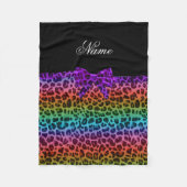 Aangepaste naam regenboogblad — paarse boeg fleece deken (Voorkant)