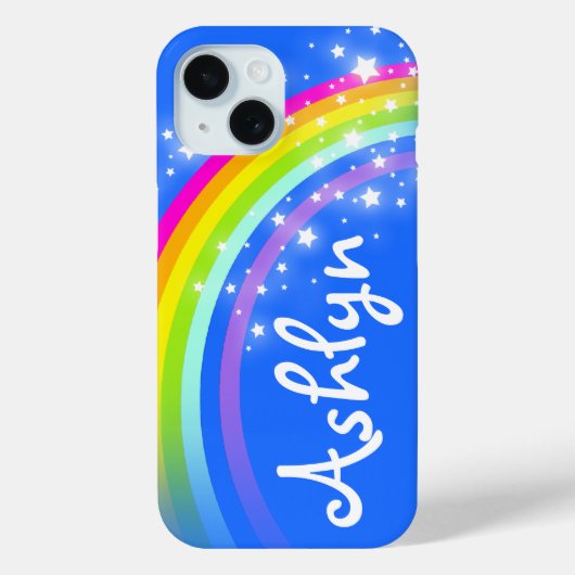Aangepaste naam regenboogblauw Case-Mate iPhone case (Achterkant)
