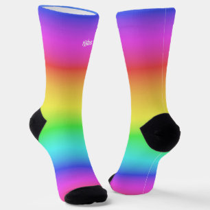 Aangepaste naam regenbooggradiënt sokken