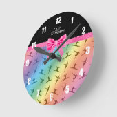 Aangepaste naam regenbooggymnastiek roze boog ronde klok (Hoek)