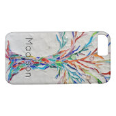 Aangepaste naam regenboogkleurige structuur Case-Mate iPhone case (Achterkant (Horizontaal))