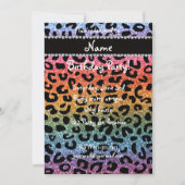 Aangepaste naam regenbooglitter cheetah afdruk kaart (Voorkant)