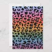 Aangepaste naam regenbooglitter cheetah afdruk kaart (Achterkant)