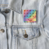 Aangepaste naam regenboogstethoscoopverband vierkante button 5,1 cm (In situ)