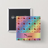 Aangepaste naam regenboogstethoscoopverband vierkante button 5,1 cm (Voorkant /achterkant)