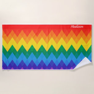 Aangepaste naam regenboogverloop Moderne stijl Strandlaken