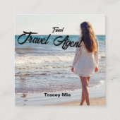 Aangepaste naam reisagent vierkante visitekaartje (Voorkant)