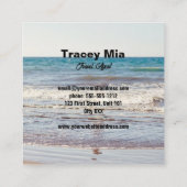 Aangepaste naam reisagent vierkante visitekaartje (Achterkant)