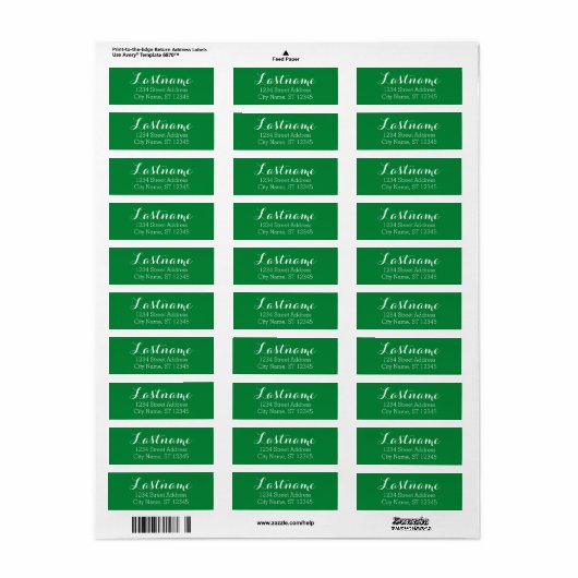 Aangepaste naam retouradres Whimsy Green Etiket (Full Sheet)