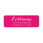 Aangepaste naam retouradres Whimsy Hot Pink Etiket (Voorkant)